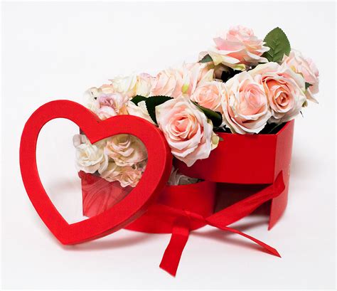 W9850 Double Layer Red Heart Shape Flower Box With Window Lid Two