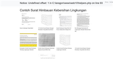 Contoh Surat Himbauan Kebersihan Lingkungan