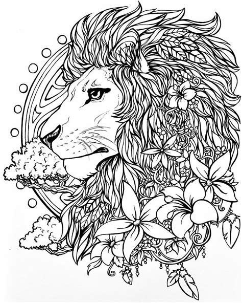 Lion Adult Colouring Page Colouring In Sheets Art Lion Head Lions My