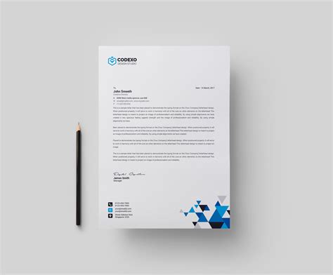Triangle Professional Corporate Letterhead Template · Premium Graphic