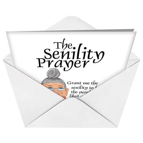 Senility Prayer Funny Woman Happy Birthday Note Card With Etsy
