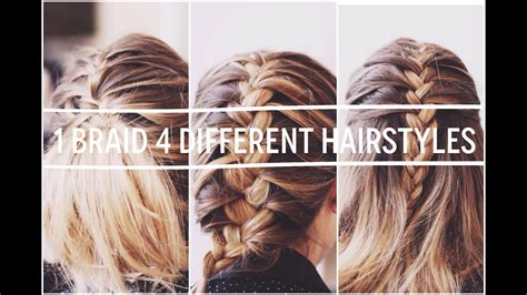 Braids (also referred to as plaits) are a complex hairstyle formed by interlacing three or more strands of hair. Beauty // 1 Braid 4 different Hairstyles Tutorial | Billie ...