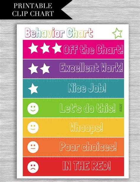 Behavior Chart Clothespin Printable Download Behavior