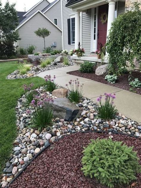 26 River Rock Landscaping Ideas For Garden Small Front Yard