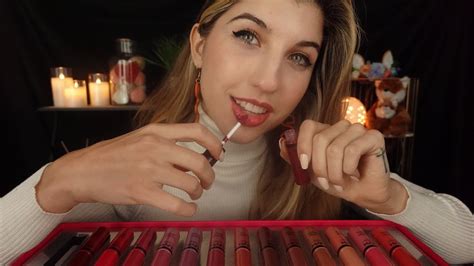 ASMR 1 HOUR LipGloss Try On Satisfying Triggers YouTube