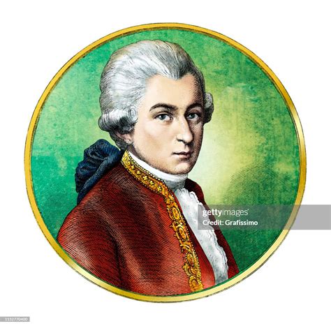 Wolfgang Amadeus Mozart Austrian Composer Portrait High Res Vector