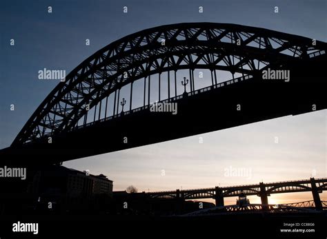 A View Of The Tyne Bridge From Newcastles Quayside With The Famous