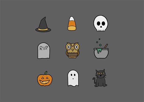 Hand Drawn Halloween Icons By Rob G Design