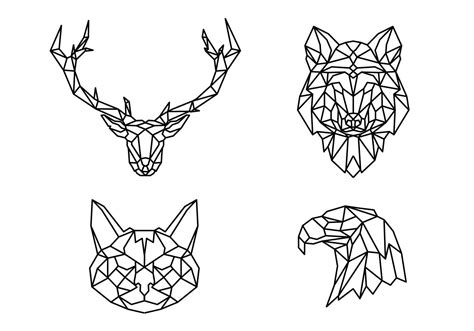 Geometric Line Animals Shape 262097 Vector Art At Vecteezy