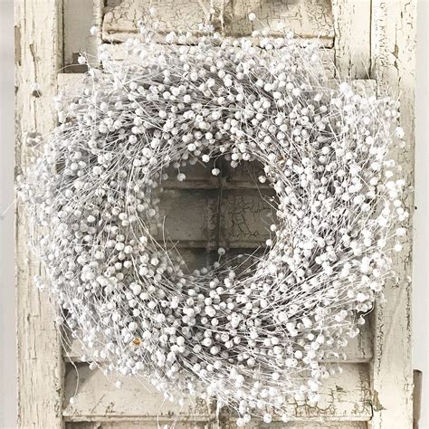 Dreamy Large Dried Linum White Flax Wreath 40cm Evie B Young At Heart