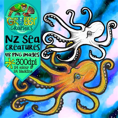 New Zealand Creatures Of The Sea Clip Art