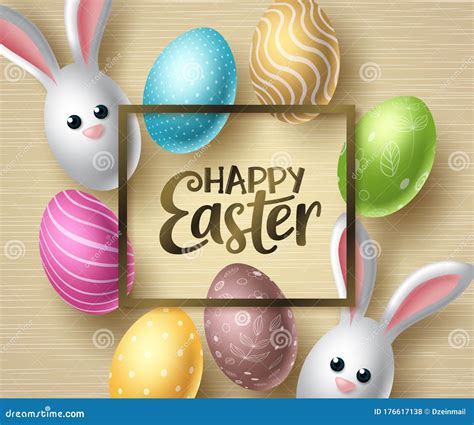 Happy Easter Vector Background Design Happy Easter Typography In Space