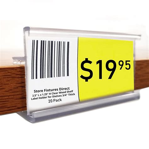 25 L Clear 34 Thick Wood Shelf Label Holder Store Fixtures Direct