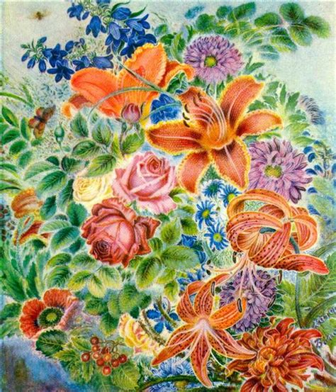 Kateryna bilokur, ukraine / катерина білокур, україна. Garden flowers, 1952 - Kateryna Bilokur - WikiArt.org