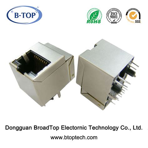 Poe Vertical Conector Rj45 Con 10100 Base T Magnetics China El