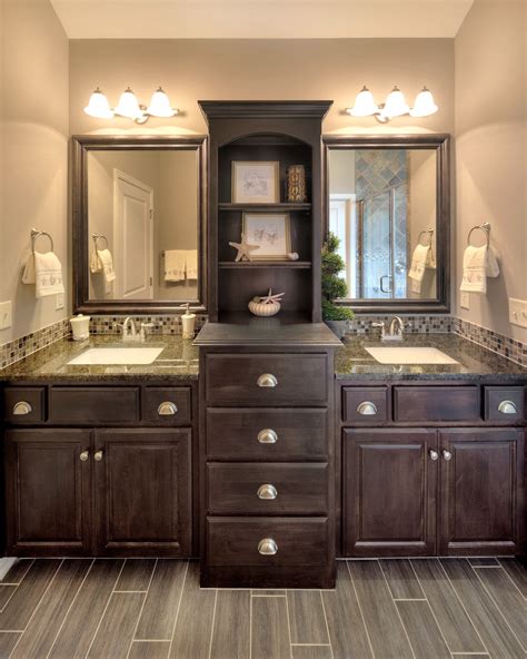 Or go for a classic white bathroom cabinet that fits neatly into a corner or against a wall. Image result for two floor to ceiling cabinets sink ...