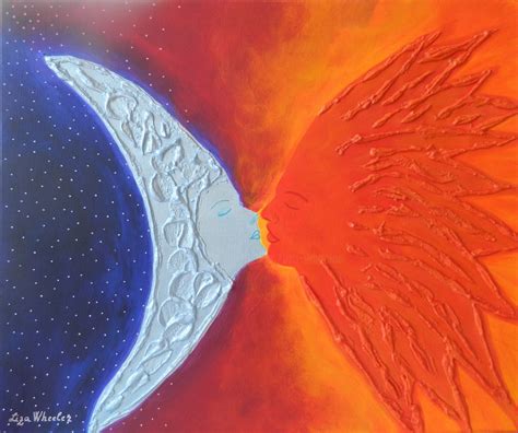 Impossible Romance Abstract Sun And Moon Art Liza Wheeler