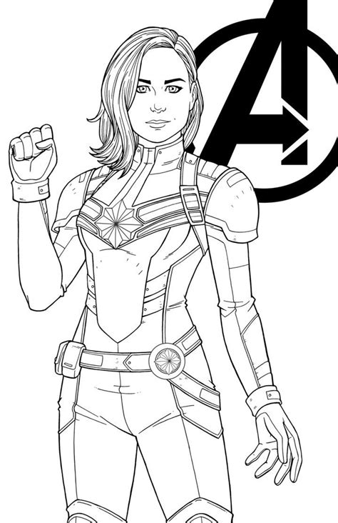 Baú da Web Desenhos da Capitã Marvel para imprimir e colorir