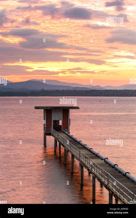 Sun Rising Sky At Bangphra Reservoir And Waterwork Station In Chonburi