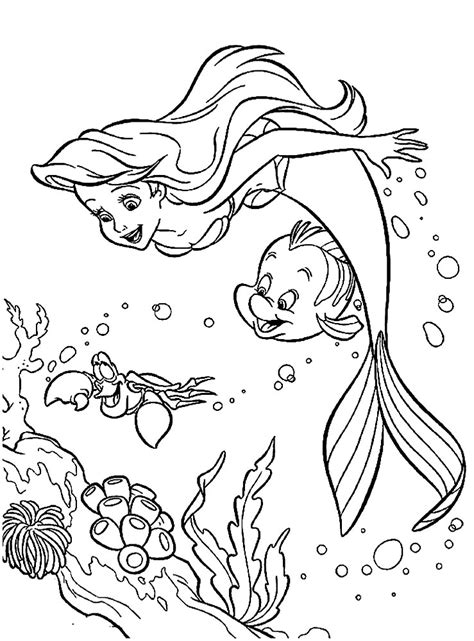 Dibujo De Sirenita Con Delfin Para Pintar Y Colorear Colorear Dibujos