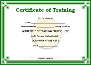 Simply print the document or you can import it to your word processing application. Training Certificate Format Doc - printable receipt template