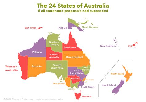 The 24 States Of Australia If All Statehood Proposals Had Been