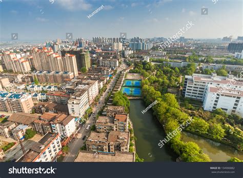 Bird View Developing City Fuzhou Jiangxi Stock Photo 134906882