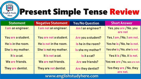 Present Simple Tense Review English Study Here Simple Present Tense