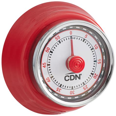 Cdn Mt4 R Red Compact Mechanical 60 Minute Kitchen Timer