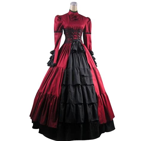Victorian Gothic Corset Vampire Dress Steampunk Halloween Cosplay