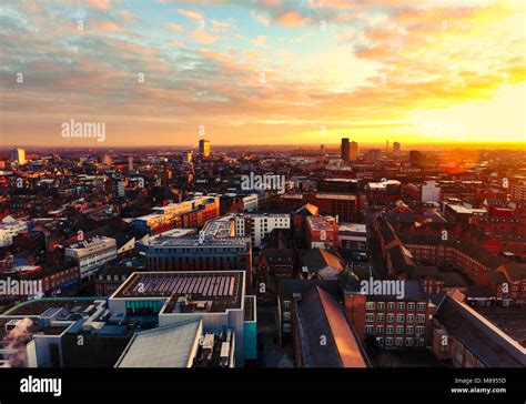 Leicester Rooftops And Its Majestic Sunset Stock Photo Alamy