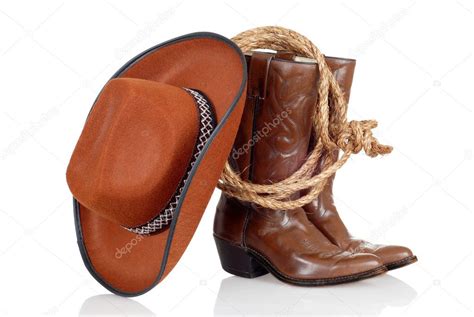 Cowboy Boots Hat And Lasso — Stock Photo © Mcgphoto 7091508
