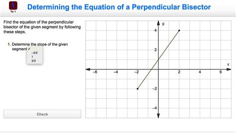 solved find the equation of the perpendicular bisector of the given segment by following these
