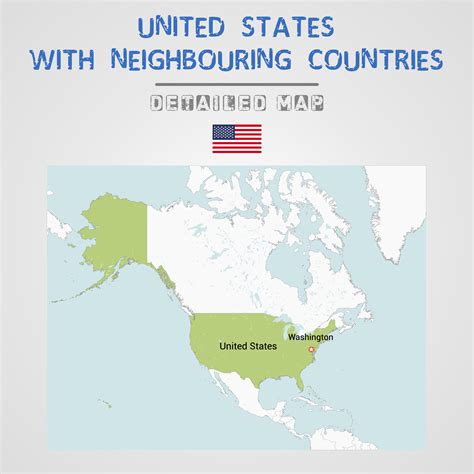 United States Map with Neighbouring Countries - Download Free Vectors ...