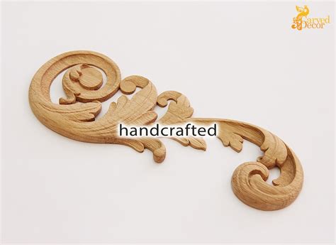 Acanthus Wooden Scroll Onlay Decorative Scroll Applique Left Etsy