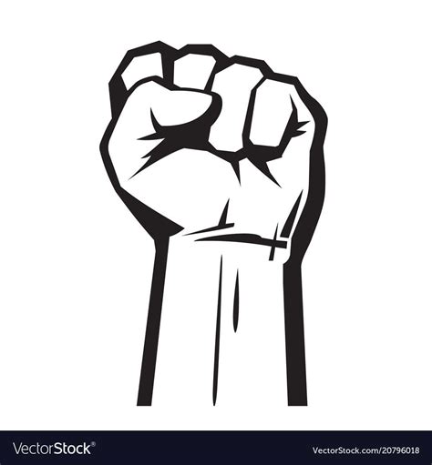 Raised Hand With Fist Vector Image On Vectorstock Illustration