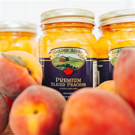 Jarred Peaches Golden Acres Peach Company Blenheim Ontario