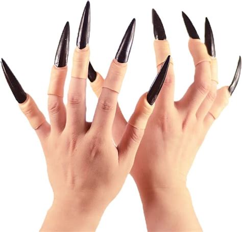 Smartcoco 10pcs Zombie Witch Fake Fingers Nail Set Cover