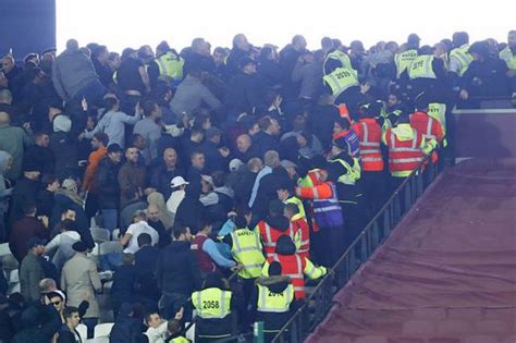 West Ham And Chelsea Fans Clash At London Stadium