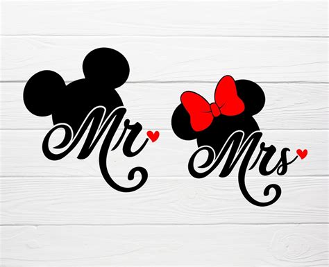 Mickey Minnie Mouse Svg Files Mr And Mrs T Shirts Svg Cut Etsy