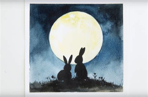But basically, you cut a piece of watercolor paper that's slightly smaller than your set. Watercolor Painting Ideas: Painting Bunny Silhouettes With ...