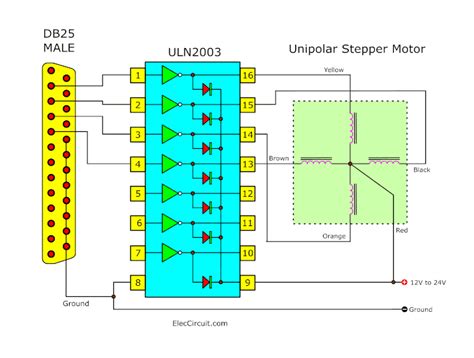 Learn Uln2003 Stepper Motor Driver Circuits And Pinout
