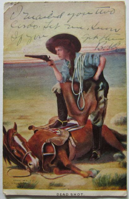 Cowgirl Postcard Western Dead Shot 1906 Ebay