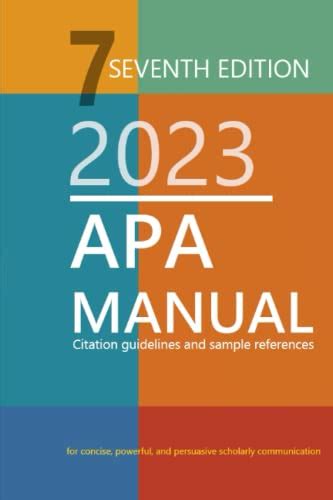 Apa Manual 7th Edition 2023 Seventh Edition Guide For Concise