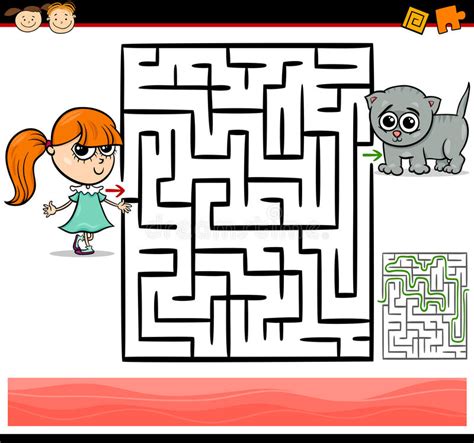 Cartoon Maze Or Labyrinth Game Stock Vector Illustration Of Puzzle