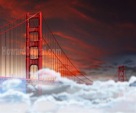 Golden Gate Bridge Dusk Fog Renderings Howard Digital