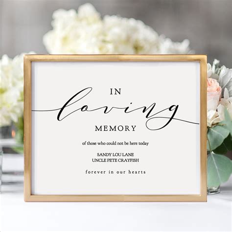 Maybe you would like to learn more about one of these? In Loving Memory Printable Sign, Printable In Loving ...
