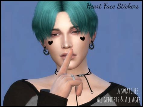 The Sims Resource Heart Face Stickers By Erurid • Sims 4 Downloads