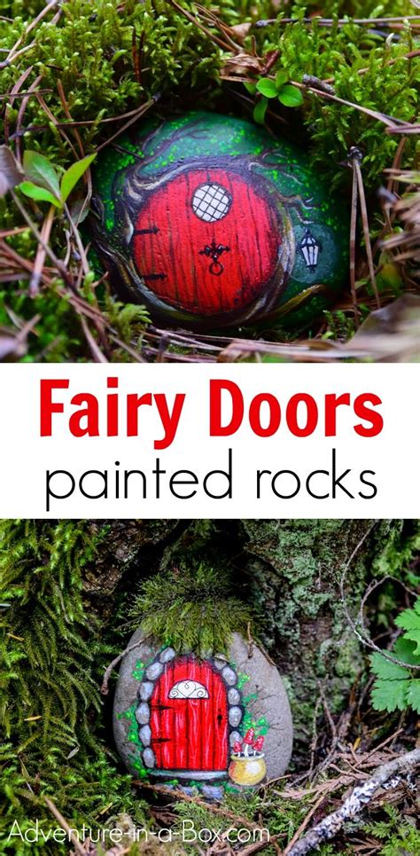 Diy Fairy Doors From Painted Rocks Adventure In A Box Diy Fairy