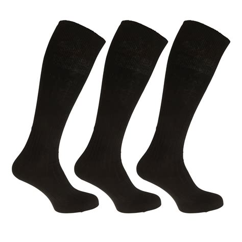 Universal Textiles Mens 100 Cotton Ribbed Knee High Socks Pack Of 3